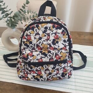 Disney Bioworld Mickey Mouse Patterned Backpack - Red, Black, White